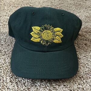 Green Sunflower Embroidered Hat